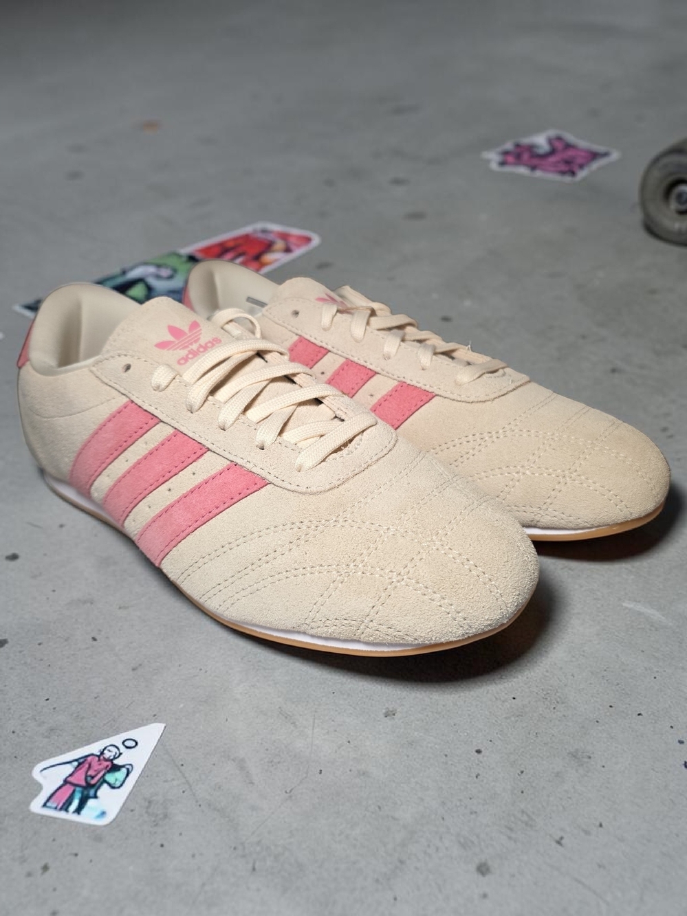 adidas Women's Taekwondo Sneakers with Pink Stripes